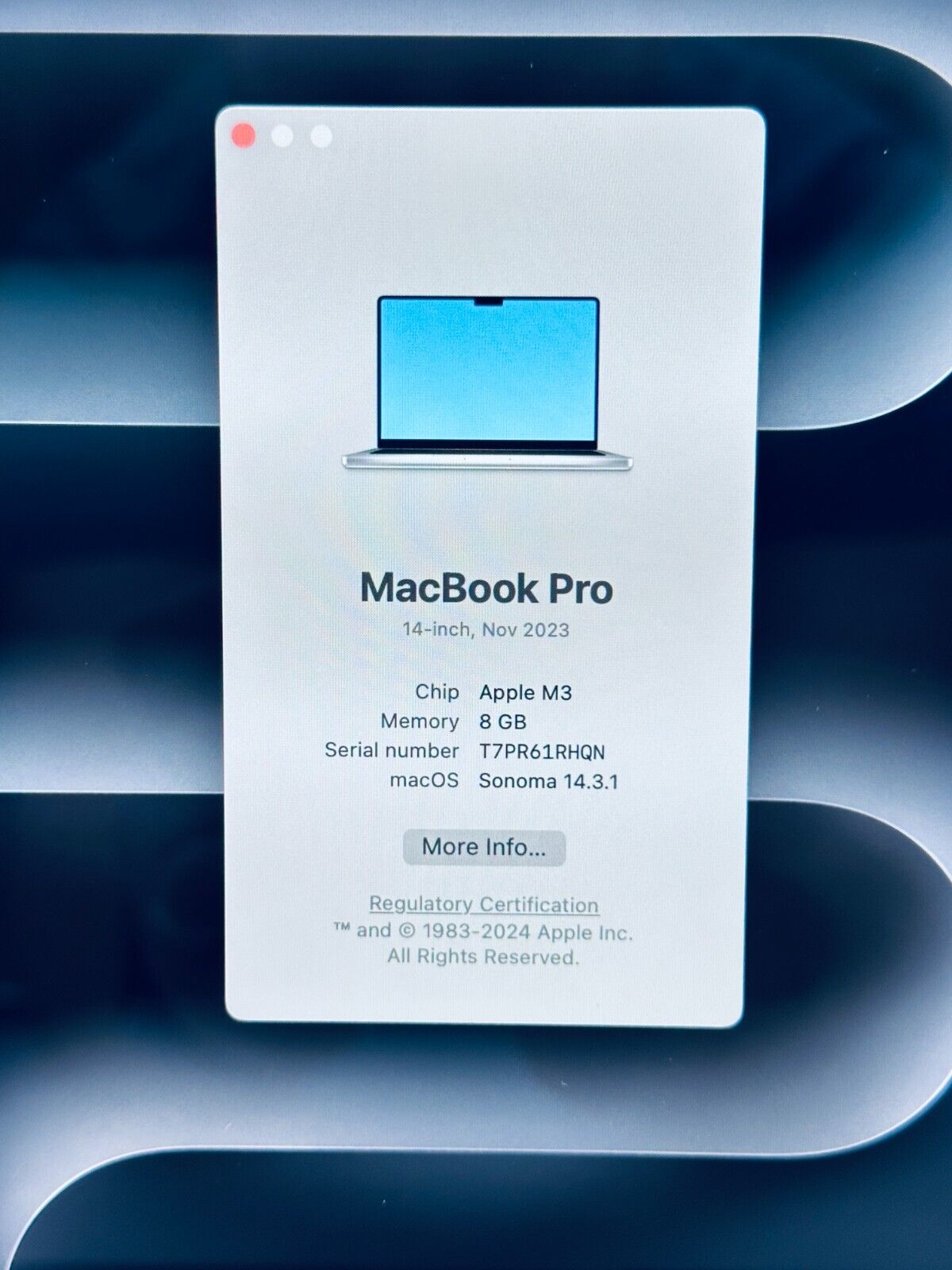 Apple MacBook Pro 14" 2023 M3 8-Core CPU 10-Core GPU 8GB 512GB SSD In Space Grey