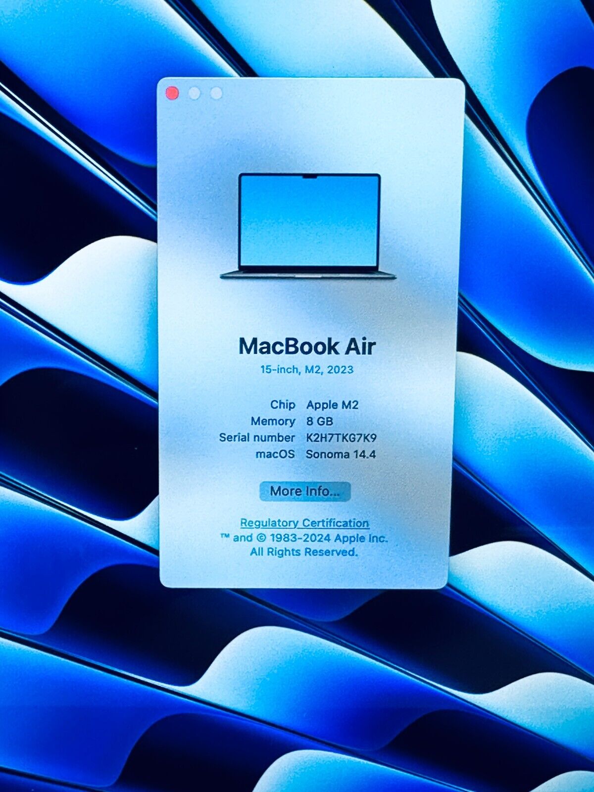 Apple MacBook Air 15.3" M2 8-Core CPU 10-Core GPU 8GB RAM 256GB Midnight Blue A+