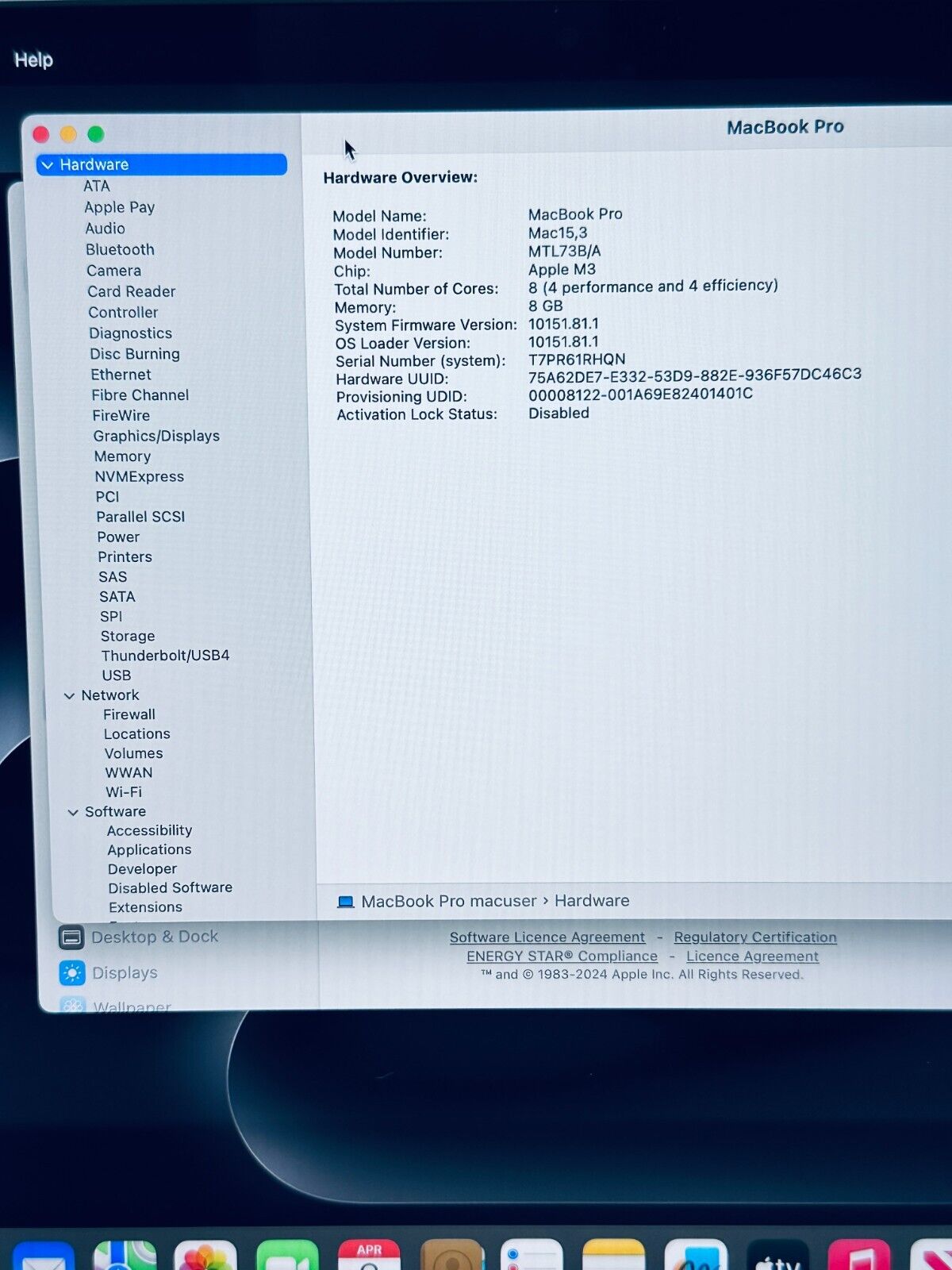 Apple MacBook Pro 14" 2023 M3 8-Core CPU 10-Core GPU 8GB 512GB SSD In Space Grey