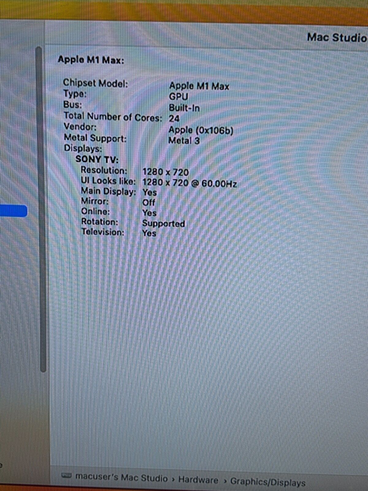 Apple Mac Studio M1 Max, 10-Core CPU 24-Core GPU 32GB RAM 512GB SSD