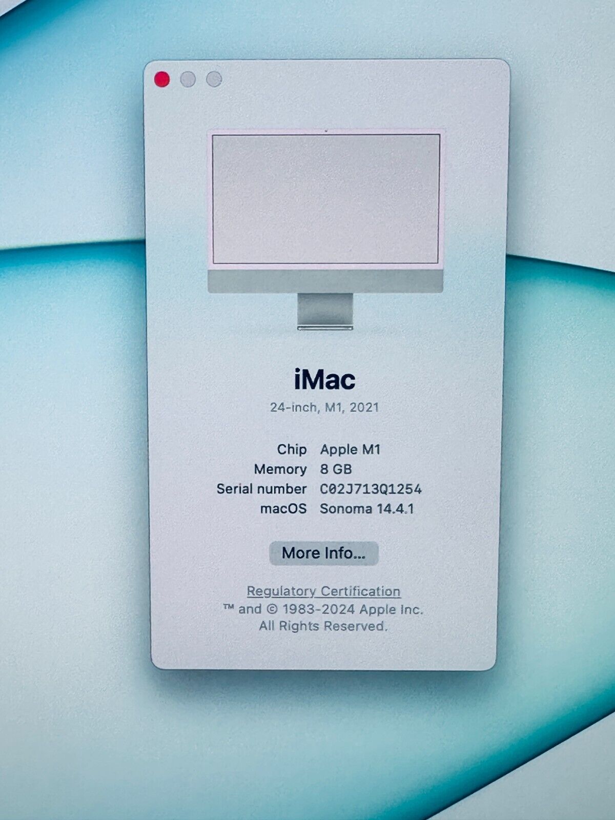 Apple iMac 24 4.5K M1 8GB RAM 256GB SSD 8-Core CPU 7‑Core GPU In Green