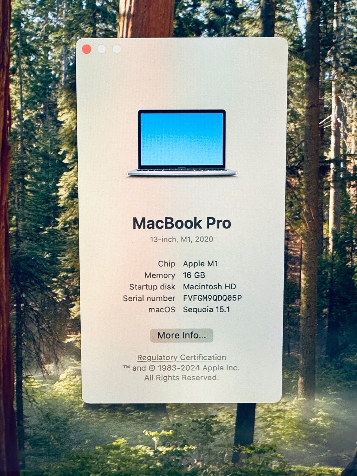 Apple M1 MacBook Pro 13-Inch Touch Bar 8-Core CPU 8-GPU 16GB Ram 512GB SSD Grey