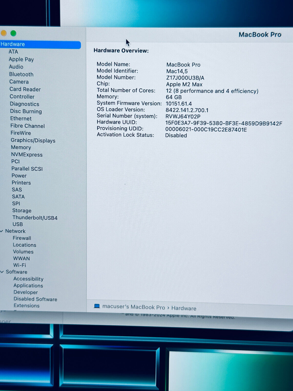 Apple MacBook Pro 14" 2023 M2 Max 12-Core CPU 38-Core GPU 64GB 1TB SSD, Sp Grey