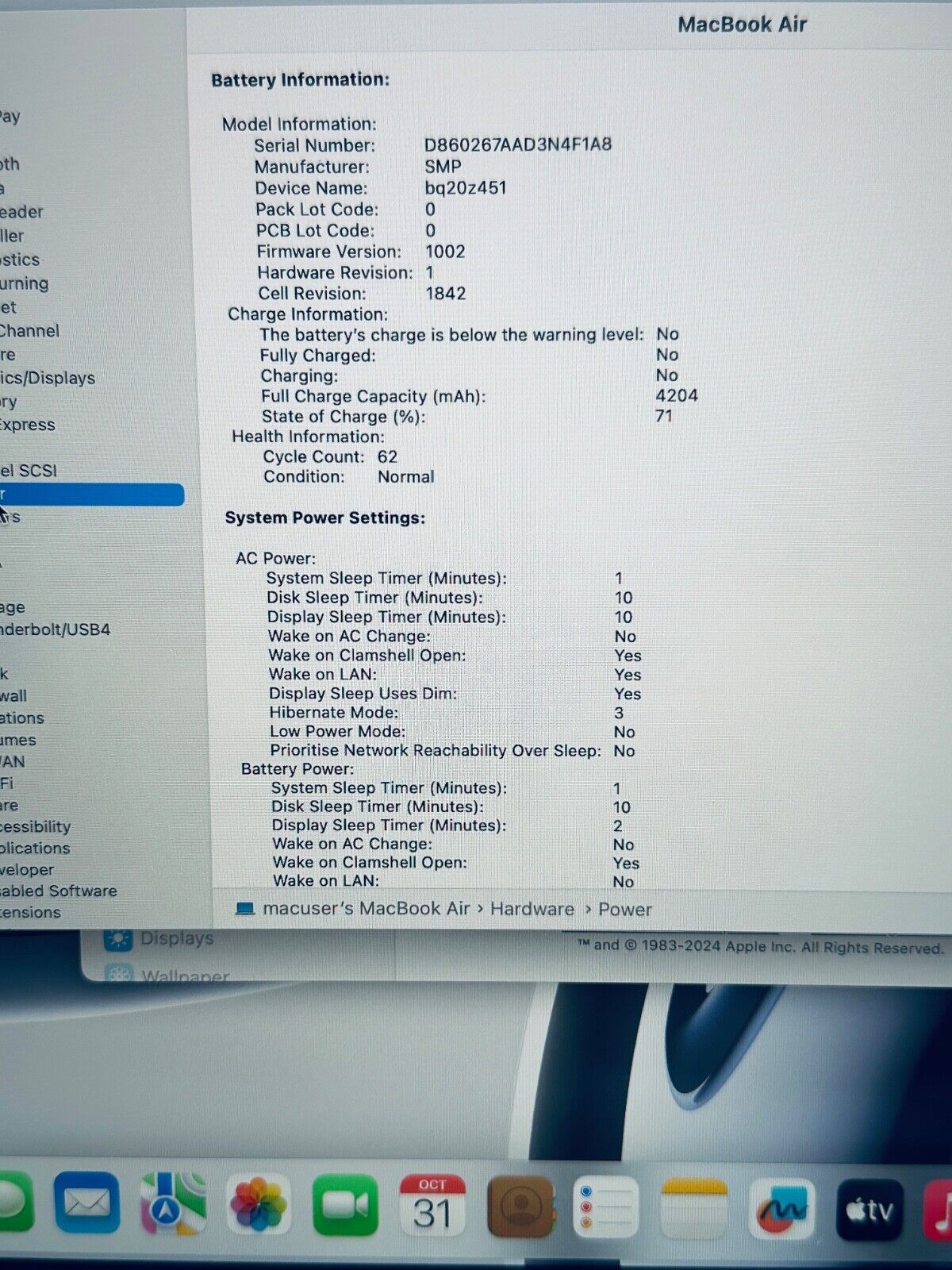 Apple MacBook Air 13-Inch Retina 2020 Intel i3 CPU, 8GB Ram 256GB SSD In Silver