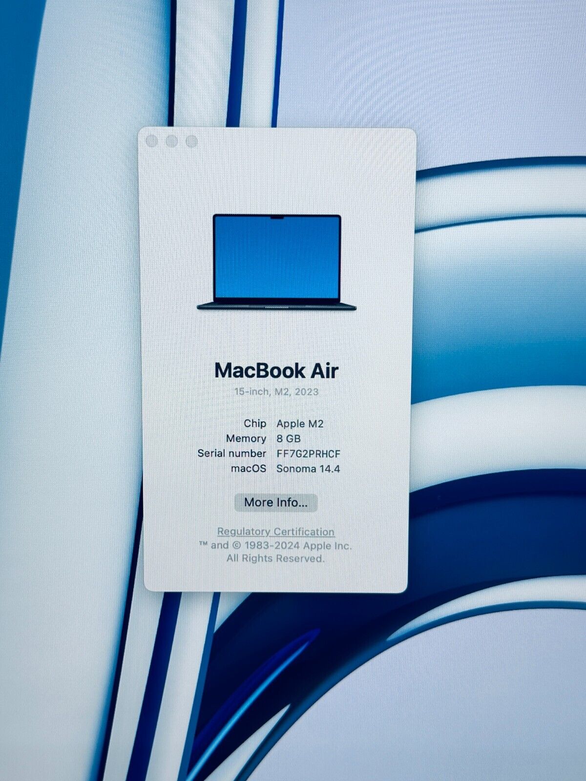 Apple MacBook Air 15.3" M2 8-Core CPU 10-Core GPU 8GB 256GB, In MDT Blue