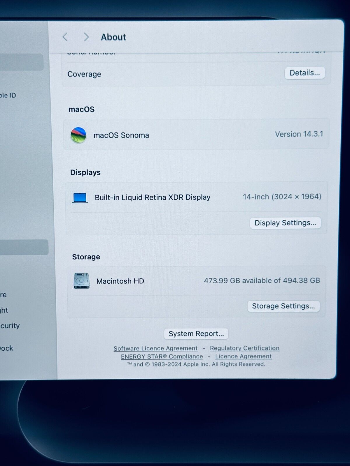 Apple MacBook Pro 14" 2023 M3 8-Core CPU 10-Core GPU 8GB 512GB SSD In Space Grey