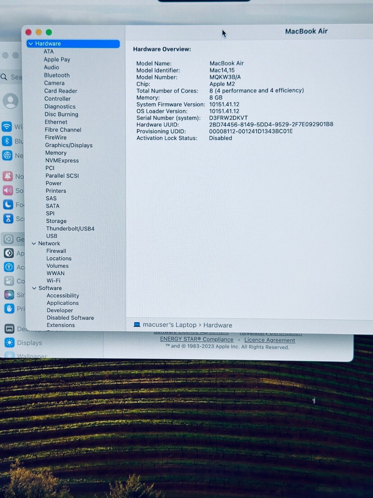 Apple MacBook Air 15.3" M2 8-Core CPU 10-Core GPU 8GB 256GB, In Blue, 15 Cycles