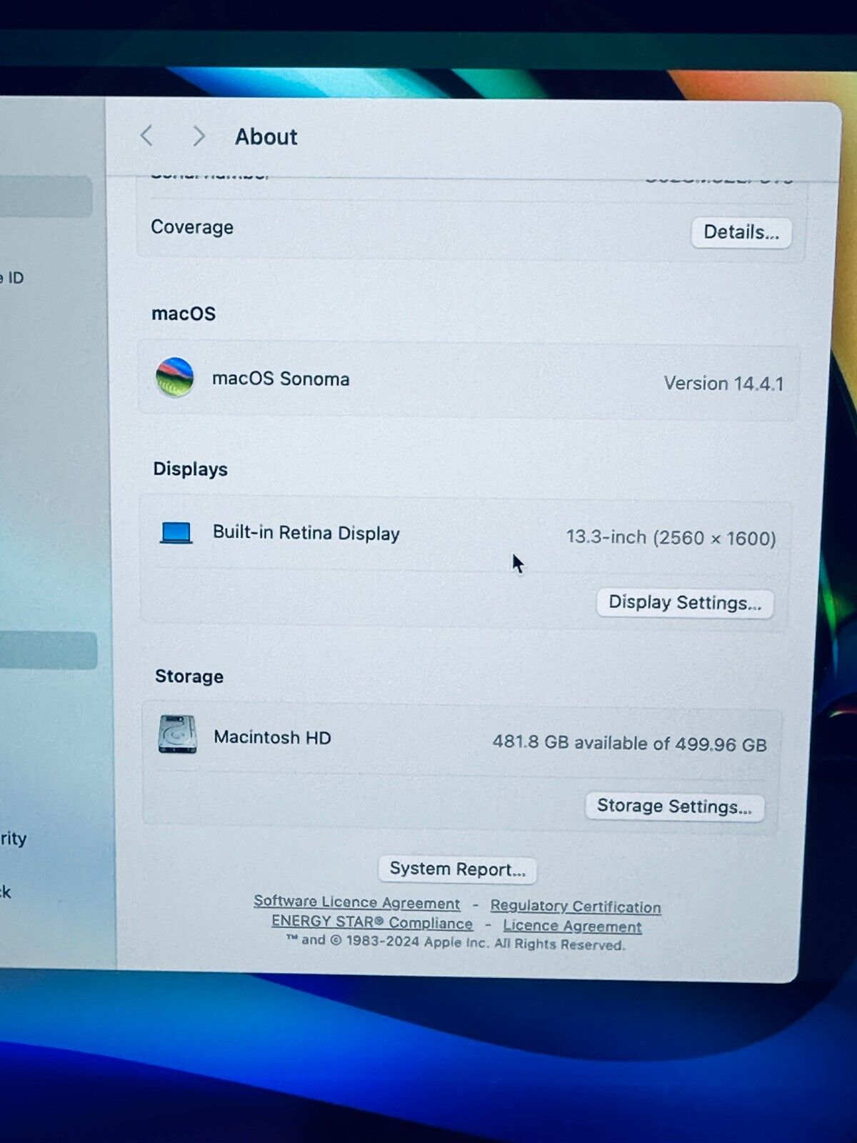 Apple MacBook Pro 13" Inch 2020 Core i5 1.4ghz, 8GB RAM, 512GB SSD, In Sp Grey