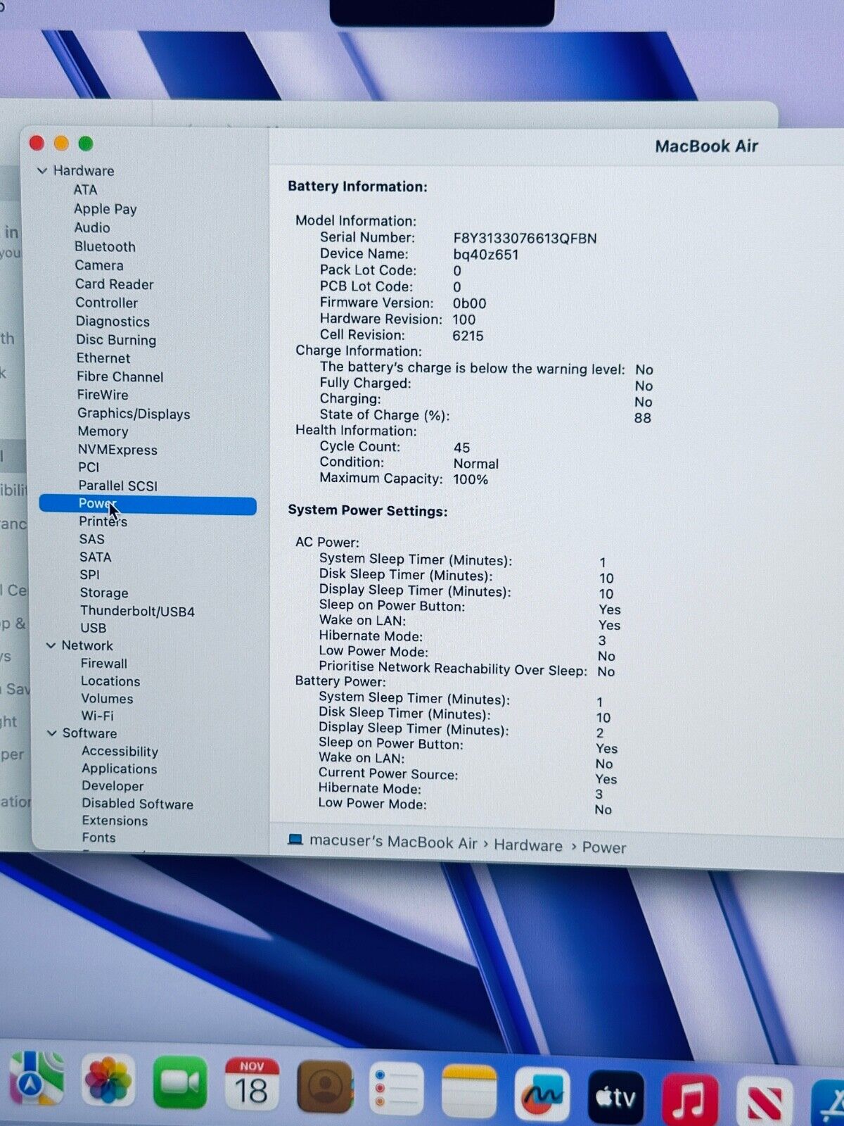 Apple M2 MacBook Air 13-Inch 8-Core CPU 8-Core GPU 8GB, 256GB SSD In Space Grey