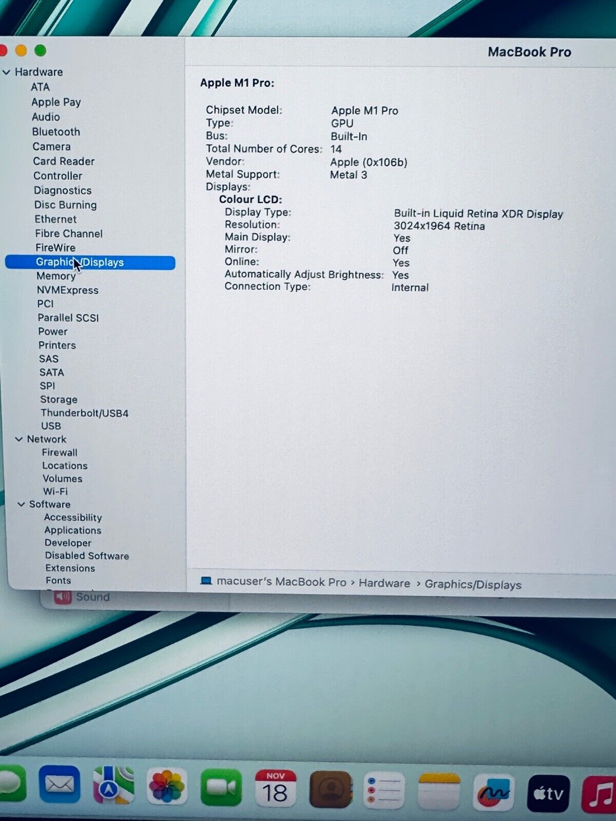 Apple MacBook Pro 14" M1 Pro 8-Core CPU 14-Core GPU 16GB 512GB SSD In Space Grey
