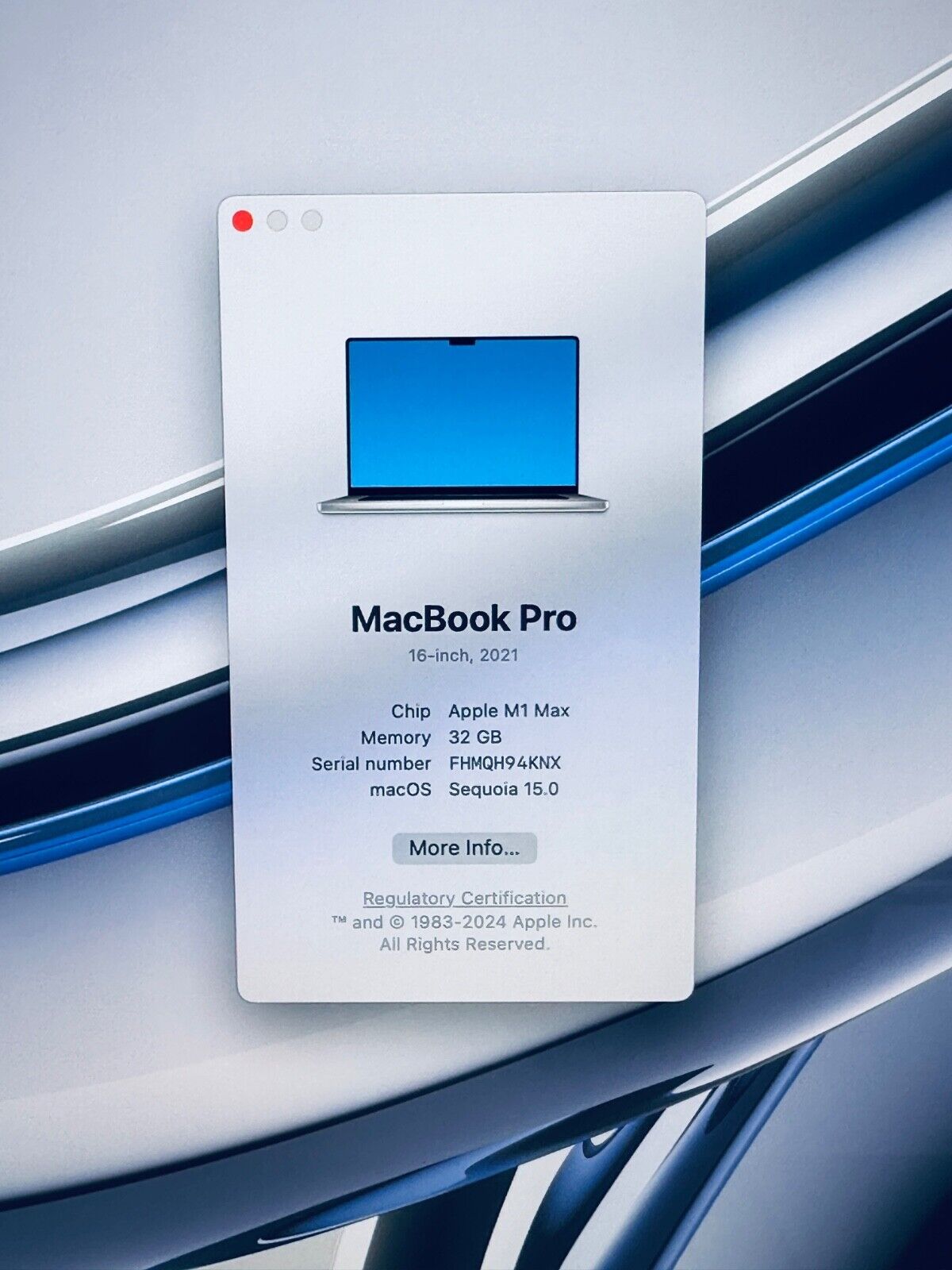 Apple MacBook Pro 16" 2021 M1 Max 10-Core CPU, 32-Core GPU 32GB 4TB SSD Silver