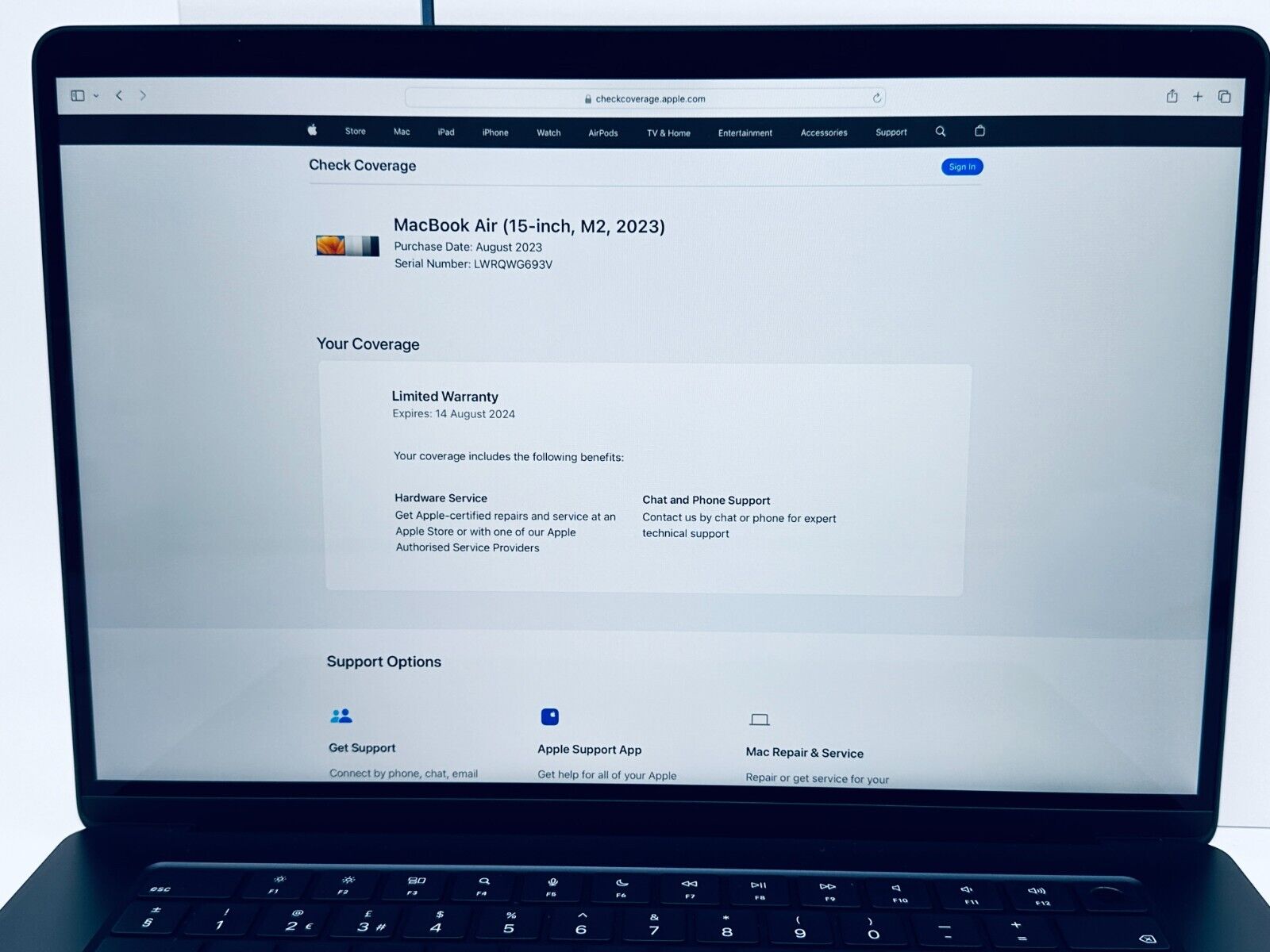 Apple MacBook Air 15.3" M2 8-Core CPU 10-Core GPU 8GB RAM 256GB, Midnight Blue