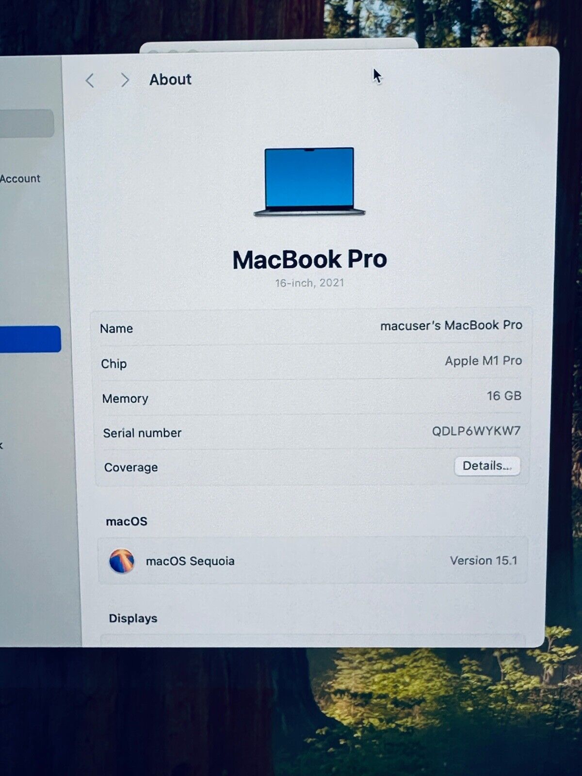 Apple MacBook Pro 16" 2021 M1 Pro 10-Core CPU 16-Core GPU, 16GB, 1TB, Space Grey
