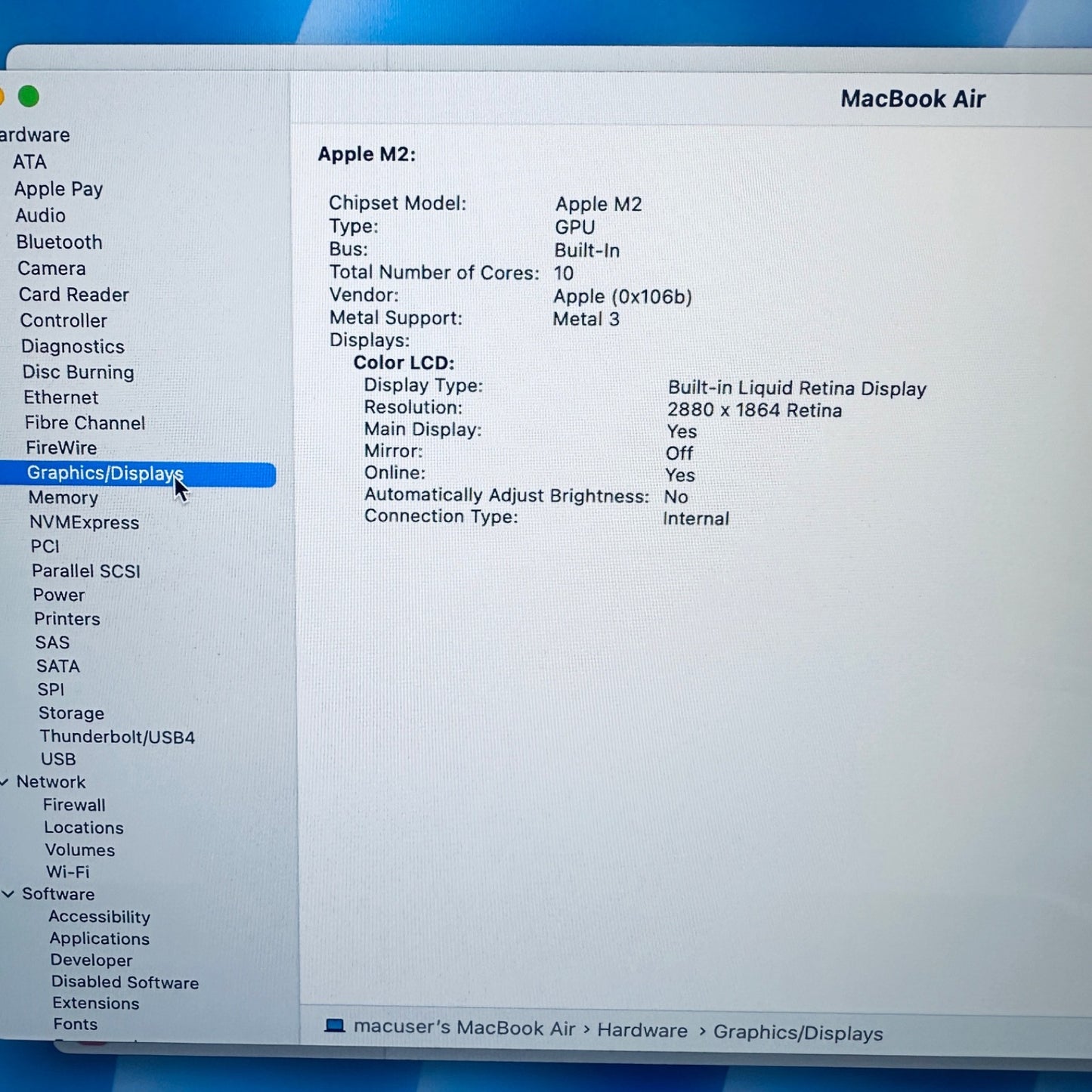 Apple MacBook Air 15-Inch M2 8-Core CPU 10-Core GPU 16GB 1TB SSD Midnight Blue