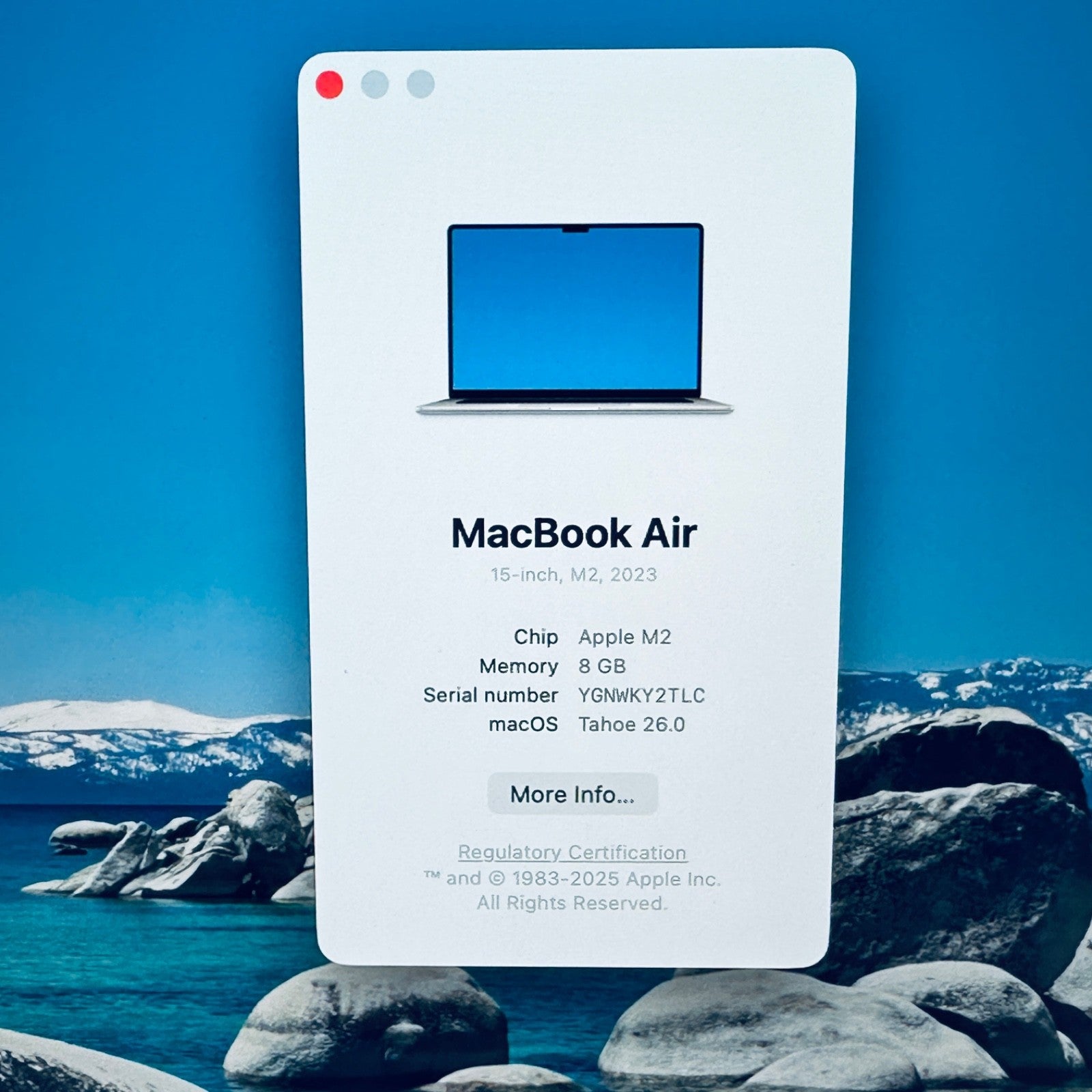 MacBook Air 15-Inch M2 8-Core CPU 10-Core GPU 8GB 256GB Silver 12M Warranty