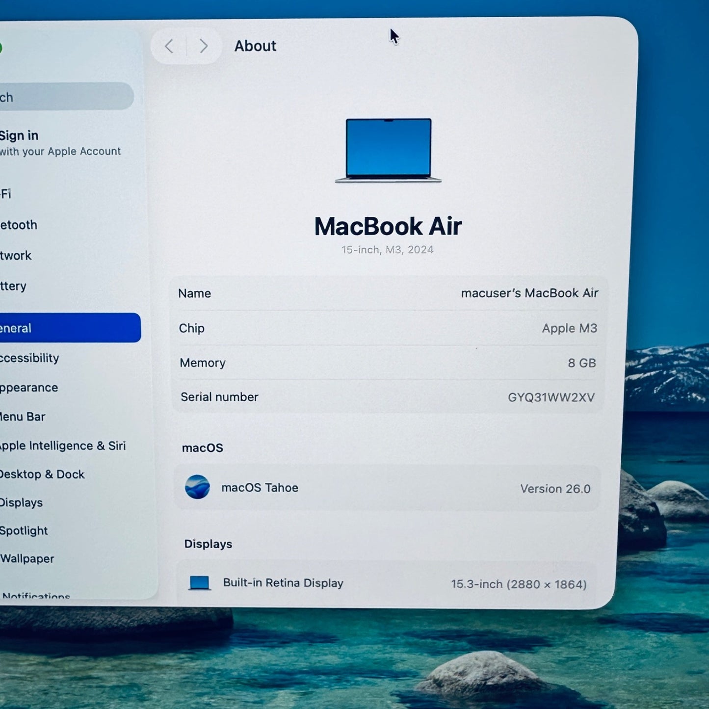 MacBook Air M3 15-Inch 2024 8-Core CPU 10-Core GPU 8GB 256GB Silver 12M Warranty