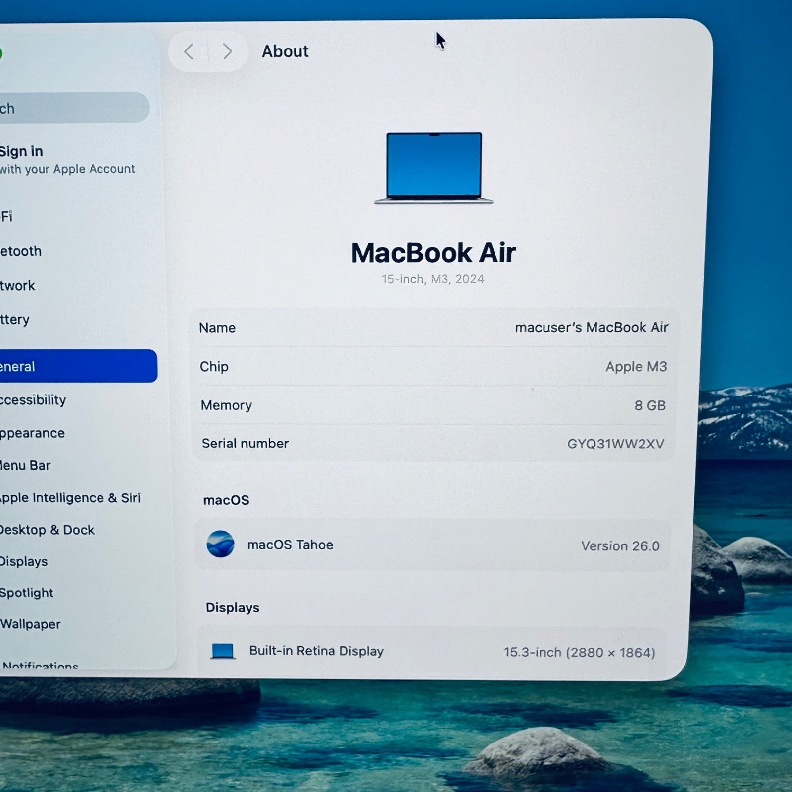 MacBook Air M3 15-Inch 2024 8-Core CPU 10-Core GPU 8GB 256GB Silver 12M Warranty