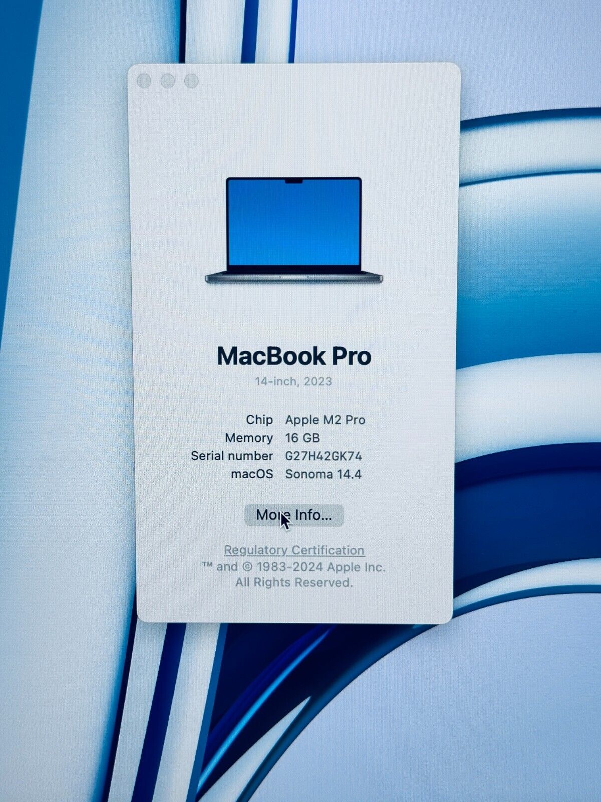 Apple MacBook Pro 14" 2023 M2 Pro 10-Core CPU 16-Core GPU 16GB 512GB SSD Sp Grey
