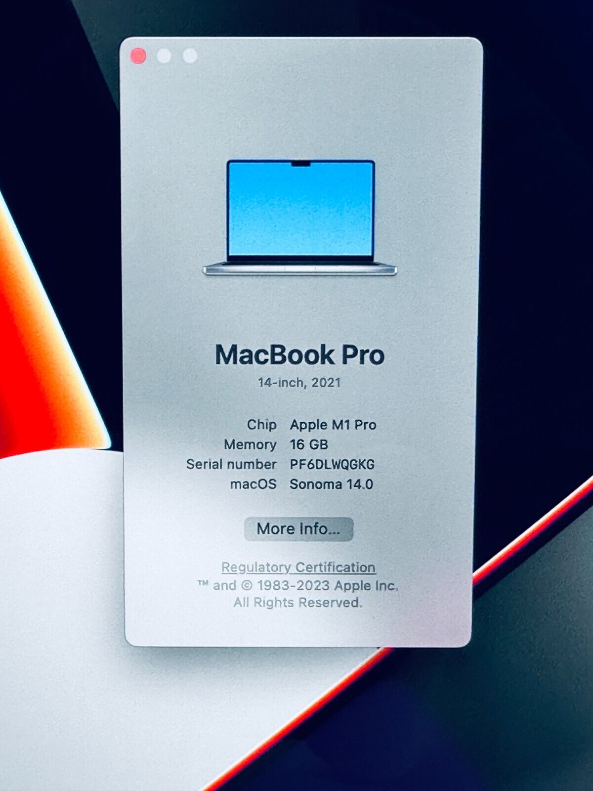 Apple MacBook Pro 14" M1 Pro 8-Core CPU 14-Core GPU 16GB 512GB SSD In Space Grey