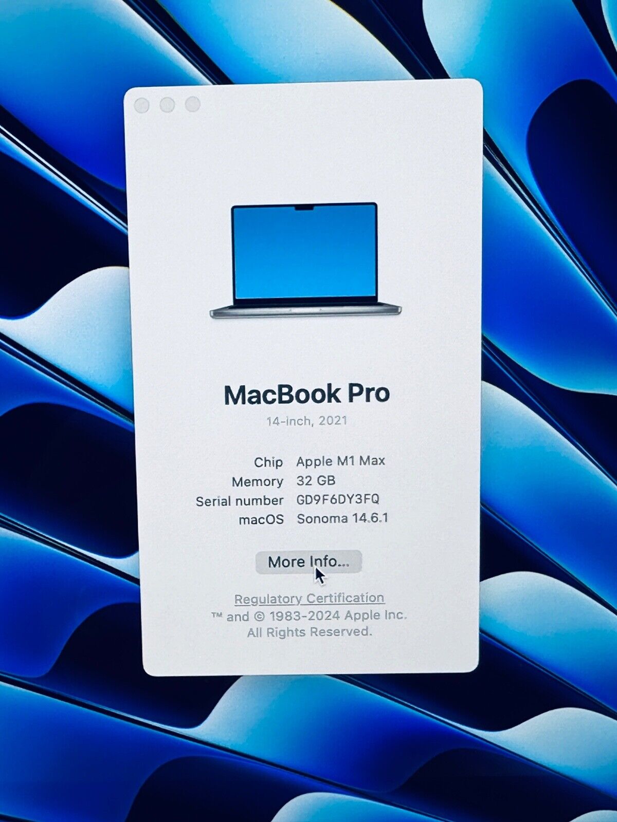 Apple MacBook Pro 14" 2021 M1 Max 10-Core CPU, 32-Core GPU 32GB 1TB SSD, Sp Grey