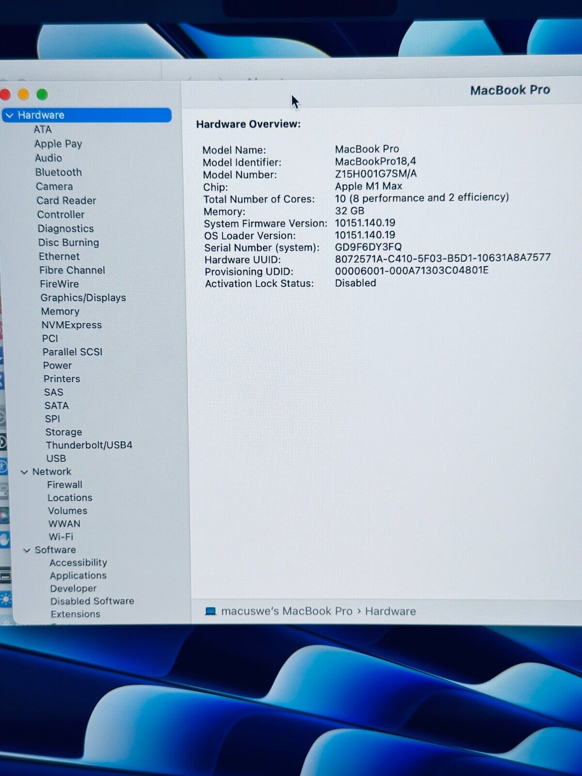 Apple MacBook Pro 14" 2021 M1 Max 10-Core CPU, 32-Core GPU 32GB 1TB SSD, Sp Grey