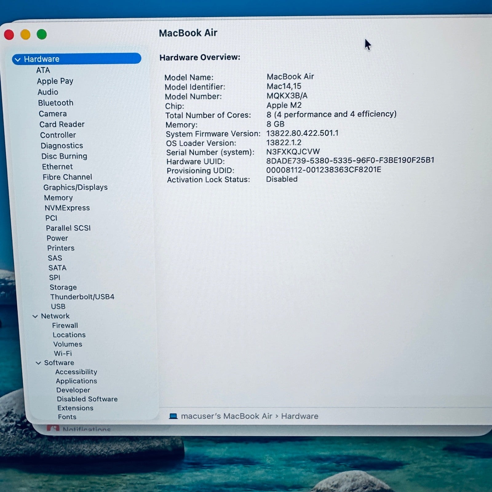 MacBook Air 15-Inch M2 8-Core CPU 10-Core GPU 8GB 512GB In MDN Blue + Warranty