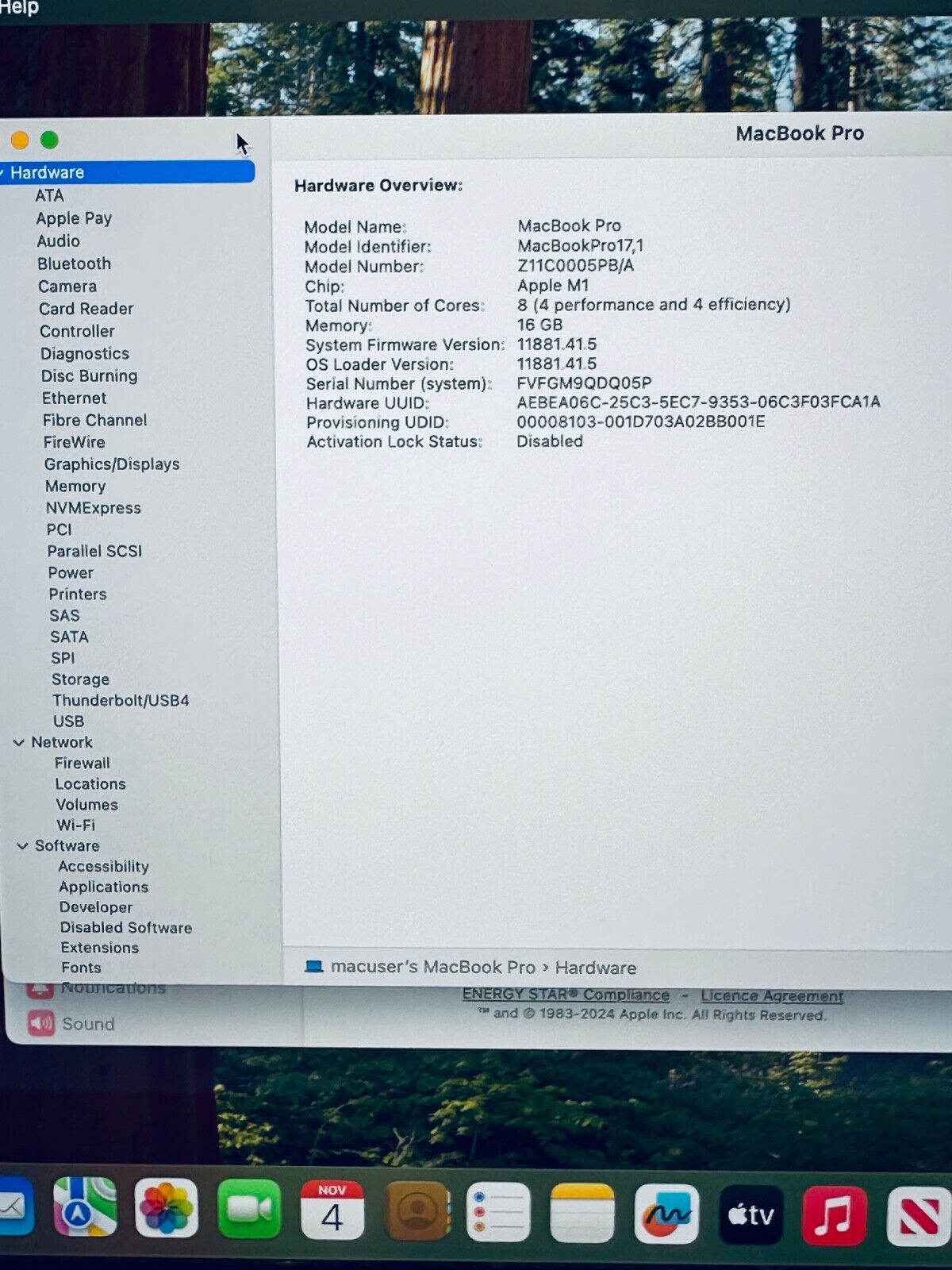 Apple M1 MacBook Pro 13-Inch Touch Bar 8-Core CPU 8-GPU 16GB Ram 512GB SSD Grey