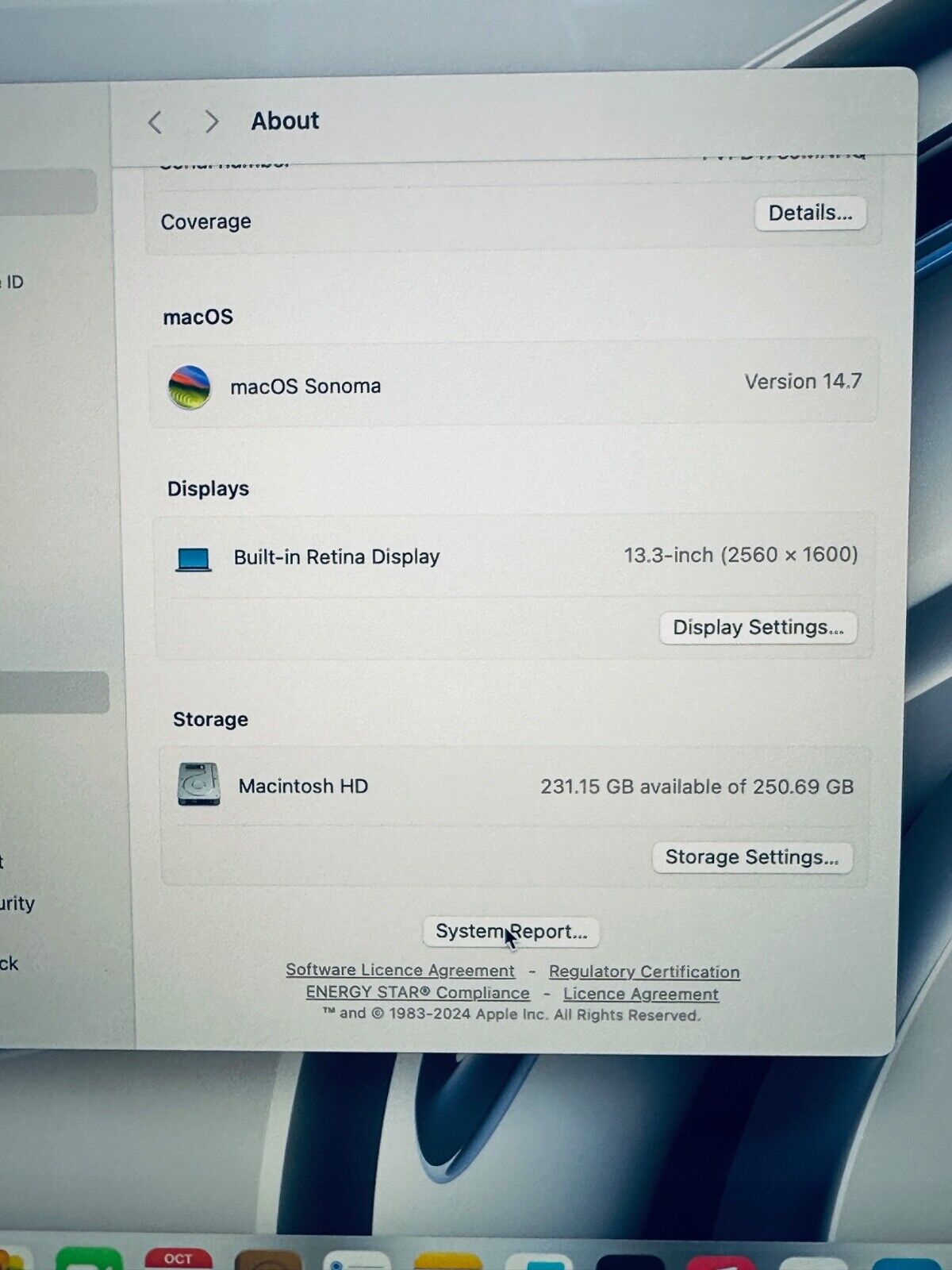 Apple MacBook Air 13-Inch Retina 2020 Intel i3 CPU, 8GB Ram 256GB SSD In Silver