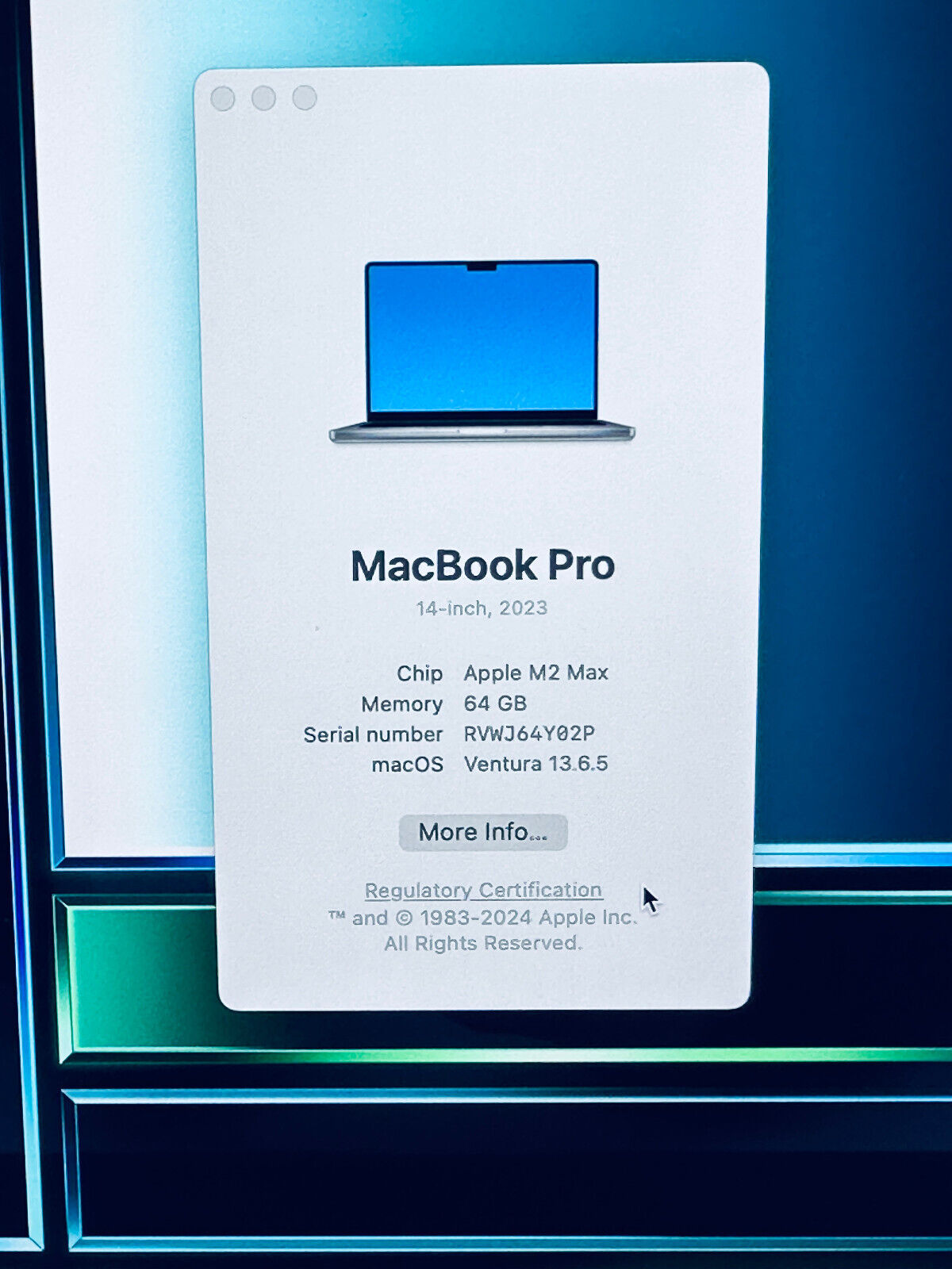 Apple MacBook Pro 14" 2023 M2 Max 12-Core CPU 38-Core GPU 64GB 1TB SSD, Sp Grey