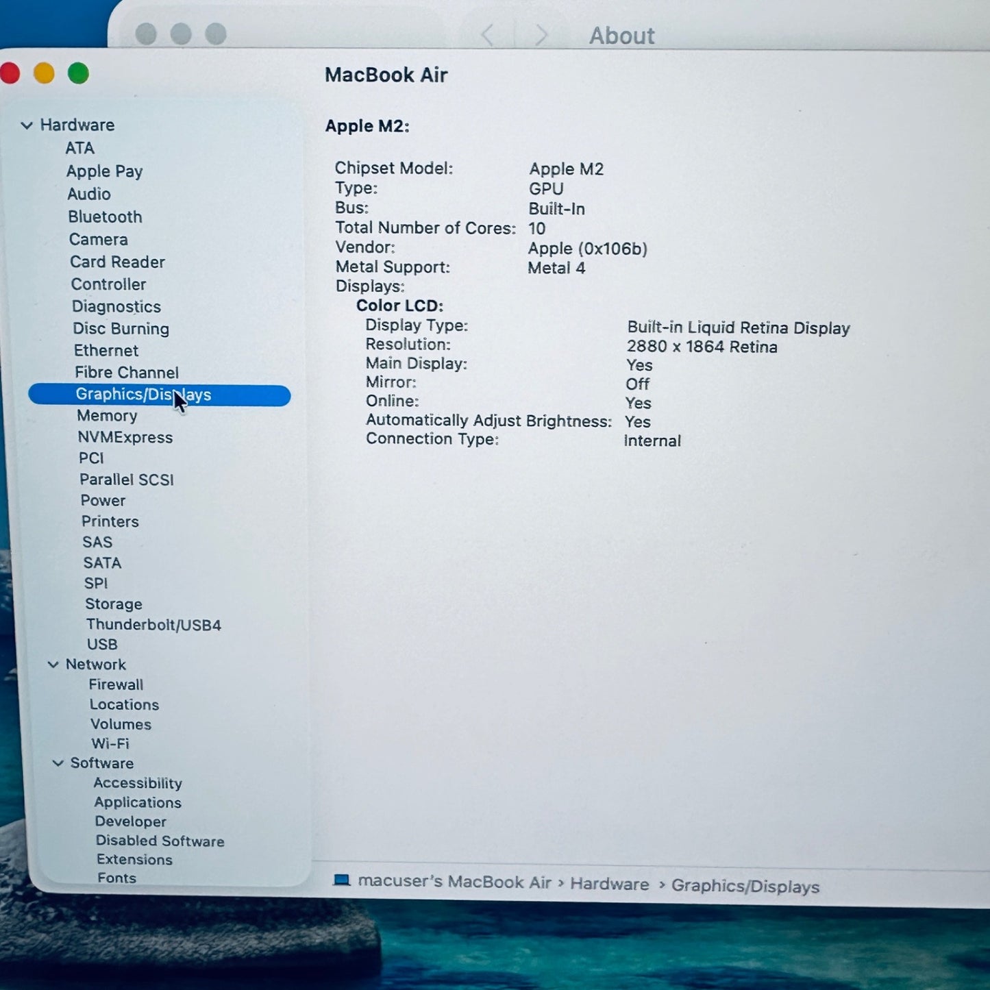 Apple MacBook Air 15-Inch M2 8-Core CPU 10-Core GPU 8GB 256GB In Starlight, Gold