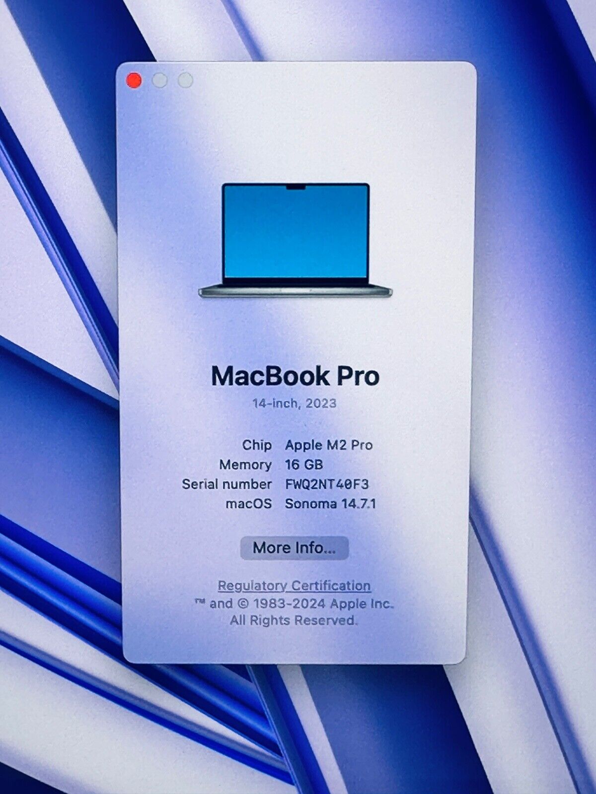 Apple MacBook Pro 14" 2023 M2 Pro 10-Core CPU 16-Core GPU 16GB 512GB SSD Sp Grey
