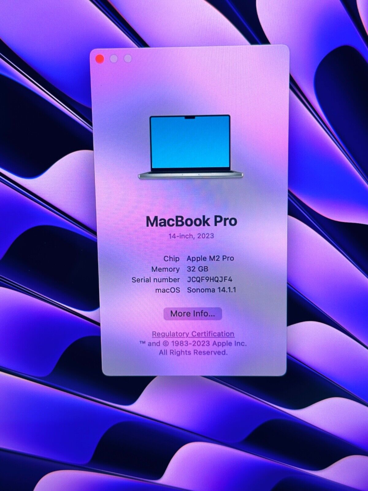Apple MacBook Pro 14" 2023 M2 Pro 10-Core CPU 16-Core GPU 32GB 512GB Space Grey