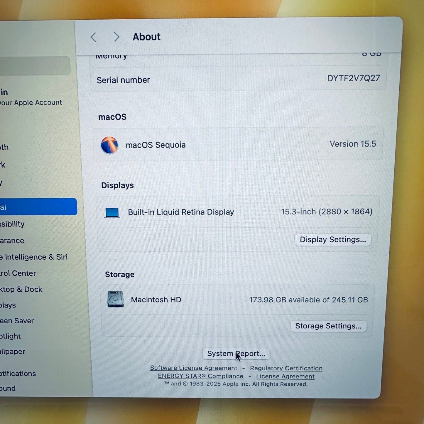 Apple MacBook Air 15-Inch M2 8-Core CPU 10-Core GPU 8GB 256GB In Starlight, Gold