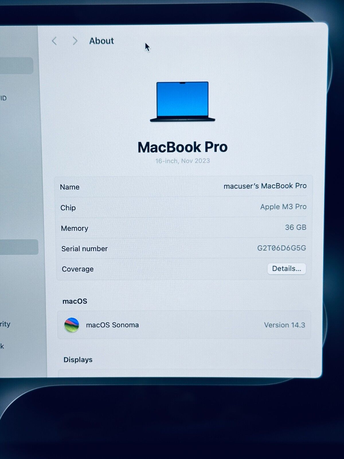 NEW Apple MacBook Pro 16" 2023 M3 Pro 12-Core CPU 18-Core GPU 36GB 512GB Black
