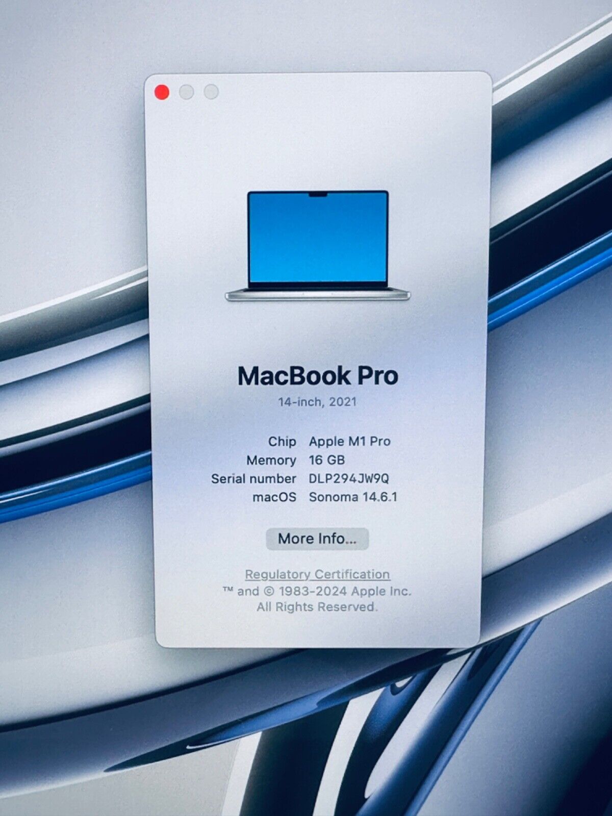 Apple MacBook Pro 14" M1 Pro 8-Core CPU 14-Core GPU 16GB 512GB SSD In Silver