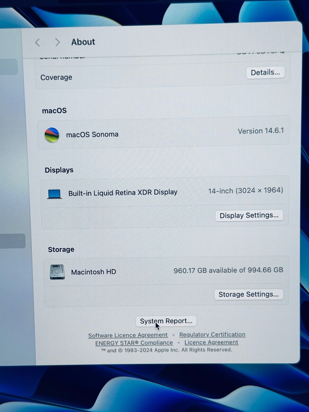 Apple MacBook Pro 14" 2021 M1 Max 10-Core CPU, 32-Core GPU 32GB 1TB SSD, Sp Grey