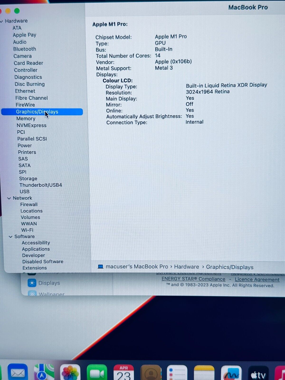 Apple MacBook Pro 14" M1 Pro 8-Core CPU 14-Core GPU 16GB 512GB SSD In Space Grey