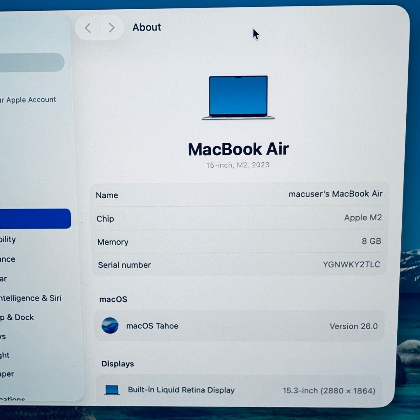 MacBook Air 15-Inch M2 8-Core CPU 10-Core GPU 8GB 256GB Silver 12M Warranty