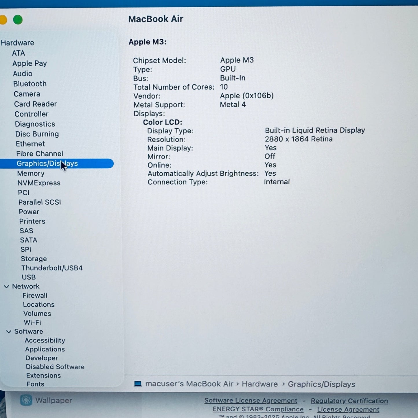 Apple MacBook Air M3 15-Inch 2024 8-Core CPU 10-Core GPU 8GB 256GB Midnight Blue